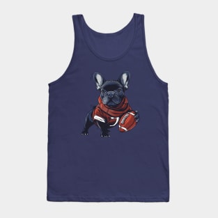 American Football Player French Bulldog Tank Top